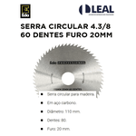 SERRA CIRCULAR C/ VIDEA 4.3/8 24 DENTES FURO 20MM EDA