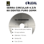 SERRA CIRCULAR C/ VIDEA 4.3/8 24 DENTES FURO 20MM EDA