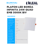 PLAFON LED BORDA INFINITA 24W QUAD 3000K BIV BLUMENAU