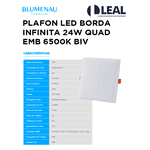 PLAFON LED BORDA INFINITA 24W QUAD 6500K BIV BLUMENAU