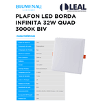 PLAFON LED BORDA INFINITA 32W QUAD 3000K BIV BLUMENAU