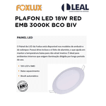 PLAFON LED 18W REDONDO EMB 3000K BIV FOXLUX