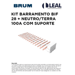 KIT BARRAMENTO BIF 28 + NEUTRO/TERRA COM SUPORTE BRUM