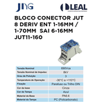 BLOCO CONECTOR JUT 8 DERIV ENT 1-16MM / 1-70MM SAI 6-16MM JUT11-160 JNG