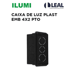 CAIXA LUZ PLAST. EMB 4X2 PRETA - RETANG - ILUMI