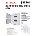 QUADRO DE DISJUNTOR 24 DIN SOBREPOR STECK