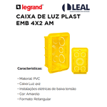 CAIXA LUZ PLAST. EMB 4X2 AMARELA - LEGRAND 689034