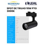SPOT ELETRIFICADO PARA TRILHO 10W PRETO 3000K BLUMENAU 36103001