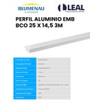 PERFIL ALUMINIO EMBUTIR BRANCO 25 X 14,5 3M BLUMENAU