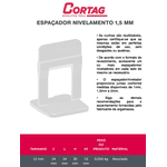 ESPAÇADOR NIVELADOR SLIM 1,5 MM 100PÇ CORTAG