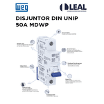DISJUNTOR DIN UNIP 50A MDWP WEG 