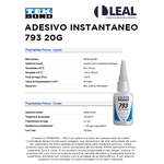 ADESIVO INSTANTANEO 793 - 20G (BICO ANTIENTUPIMENTO) TEK BOND 10571002804