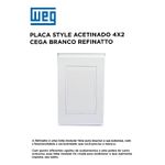 PLACA 4X2" CEGA BRANCO ACETINADO REFINATTO STYLE 