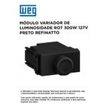 MODULO VARIADOR DE LUMINOSIDADE ROTATIVO 300W 127V PRETO REFINATTO