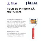 ROLO DE PINTURA LÃ MISTA 5CM ATLAS