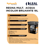 RESINA MULT. ACQUA INCOLOR BRILHANTE 18L HYDRONORTH