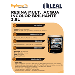 RESINA MULT. ACQUA INCOLOR BRILHANTE 3,6L HYDRONORTH
