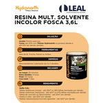 RESINA MULT. SOLVENTE INCOLOR FOSCA 3,6L HYDRONORTH