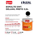 Tinta Esmalte Brilhante Delanil Madeiras e Metais 3L Preto IQUINE