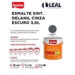 Tinta Esmalte Brilhante Delanil Madeiras e Metais 3L Cinza Escuro IQUINE
