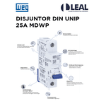 DISJUNTOR DIN UNIP 25A MDWP WEG