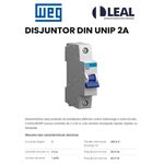 DISJUNTOR DIN UNIPOLAR 2A MDW WEG 