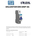 DISJUNTOR DIN UNIPOLAR 4A MDW WEG 