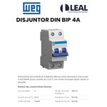 DISJUNTOR DIN BIPOLAR 4A MDW WEG 