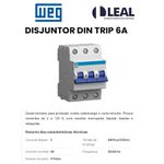 DISJUNTOR DIN TRIPLO 6A MDW WEG 