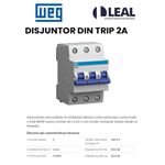 DISJUNTOR DIN TRIPLO 2A MDW WEG 