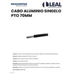 CABO ALUMINIO SINGELO PRETO 70MM 