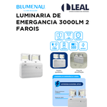 LUMINARIA DE EMERGANCIA 3000LM 2 FAROIS BLUMENAU 