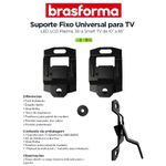 SUPORTE PARA TV UNIVERSAL FIXO PARA PAINEL MAD 10/85" BRASFORMA 
