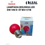 LAMPADA BOLINHA LED 127V 1W VM E27 CTB BLBP-1W 127V VM
