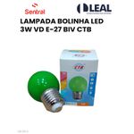 LAMPADA BOLINHA LED 127V 1W VD E27 CTB BLBP-1W 127V VD 384