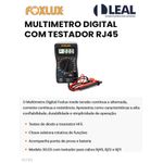 MULTIMETRO DIGITAL COM TESTADOR RJ45 FOXLUX 
