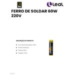 FERRO DE SOLDAR 60W 220V EDA 9XH