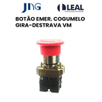 BOTÃO EMERGÊNCIA COGUMELO GIRA-DESTRAVA VERMELHO COPO METAL JNG