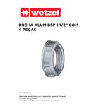 BUCHA ALUMÍNIO BSP 1.1/2" COM 4 PEÇAS WETZEL 