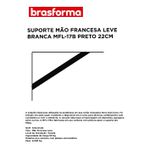 SUPORTE DE PRATELEIRA MÃO FRANCESA PRETO 22CM BRASFORMA MFL-22
