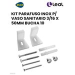 KIT PARAFUSO INOX P/ VASO SANITARIO 3/16 X 50MM BUCHA 10 BLUKIT 