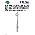 KIT PARAFUSO ACO CARB ZINC P/ VASO SANITARIO 1/4 X 90MM BUCHA 10 BLUKIT 100566-412