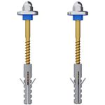 KIT PARAFUSO ACO LIGA COBRE P/ VASO SANITARIO 1/4 X 80MM BUCHA 10 BLUKIT 