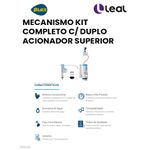 MECANISMO KIT COMPLETO C/ DUPLO ACIONADOR SUPERIOR BLUKIT 