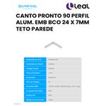 CANTO PRONTO 90 PERFIL ALUM. EMB BCO 24 X 7MM TETO PAREDE BLUMENAU 