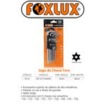 JOGO CHAVE TORX (10/15/20/25/27/30/40/45/50) - 9 PEÇAS FOXLUX 