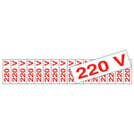 PLACA EM POLIESTILENO 5X25 ETIQUETA VOLTAGEM 220 VOLTS 200AZ