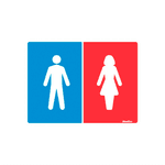 PLACA EM POLIESTILENO 15X20 SANITÁRIO MASCULINP/FEMININO 