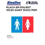 PLACA EM POLIESTILENO 15X20 SANITÁRIO MASCULINP/FEMININO 