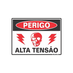 PLACA EM POLIESTIRENL 15X20 PERIGO ALTA TENSÃO 